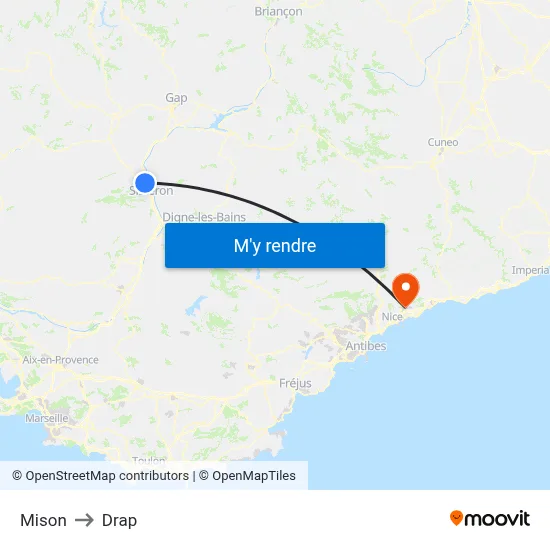 Mison to Drap map
