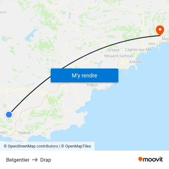 Belgentier to Drap map