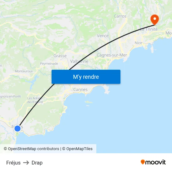 Fréjus to Drap map