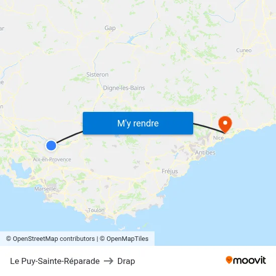 Le Puy-Sainte-Réparade to Drap map