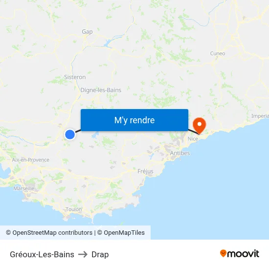 Gréoux-Les-Bains to Drap map