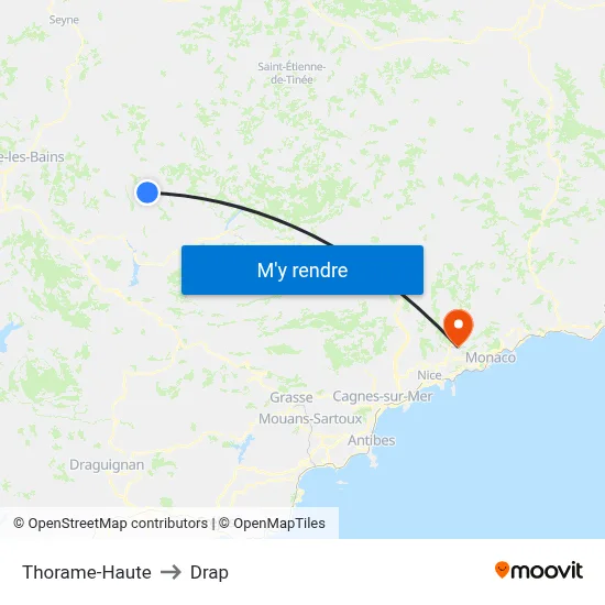 Thorame-Haute to Drap map