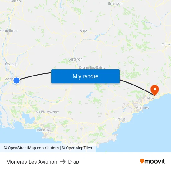 Morières-Lès-Avignon to Drap map