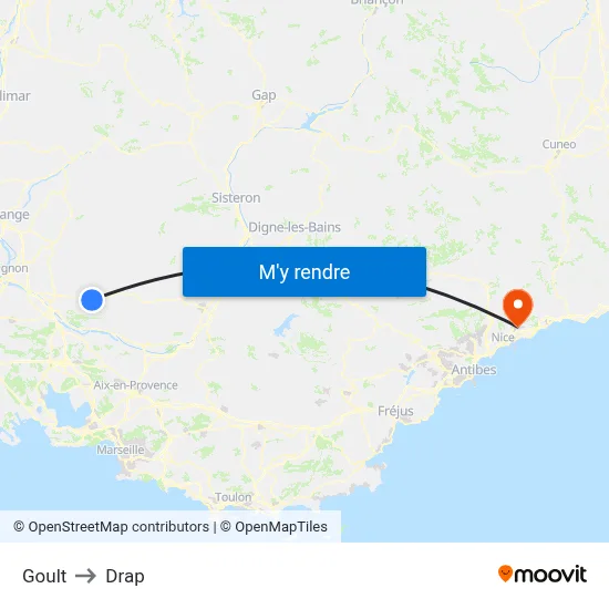 Goult to Drap map