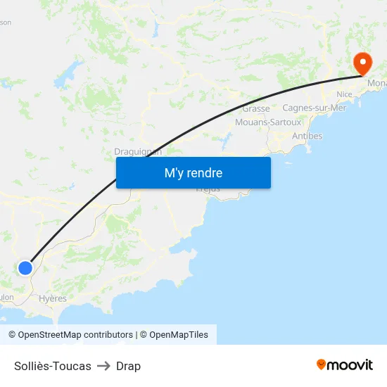 Solliès-Toucas to Drap map