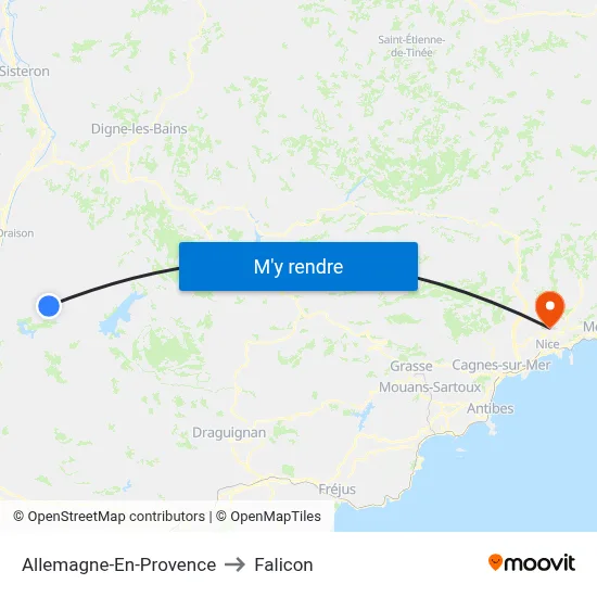 Allemagne-En-Provence to Falicon map