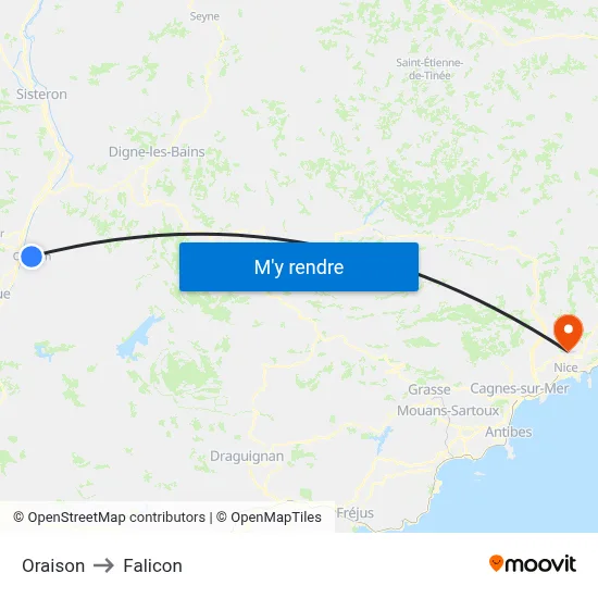 Oraison to Falicon map