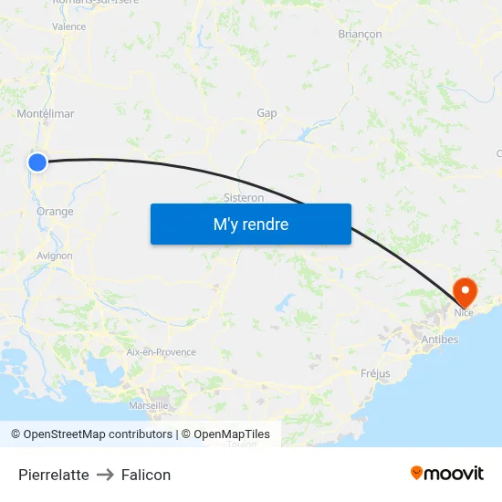 Pierrelatte to Falicon map