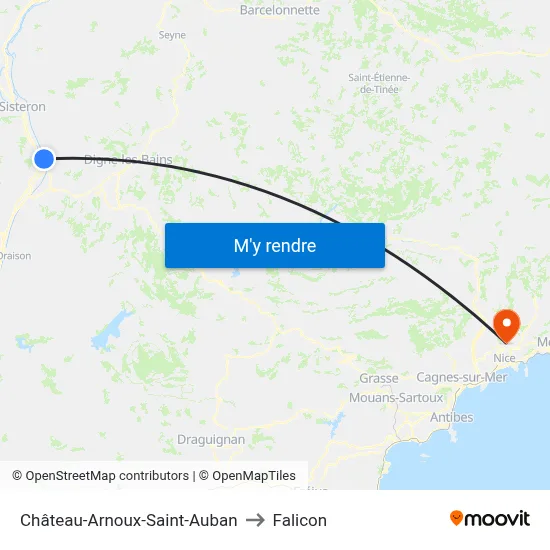 Château-Arnoux-Saint-Auban to Falicon map