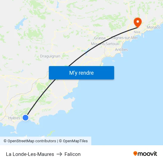 La Londe-Les-Maures to Falicon map
