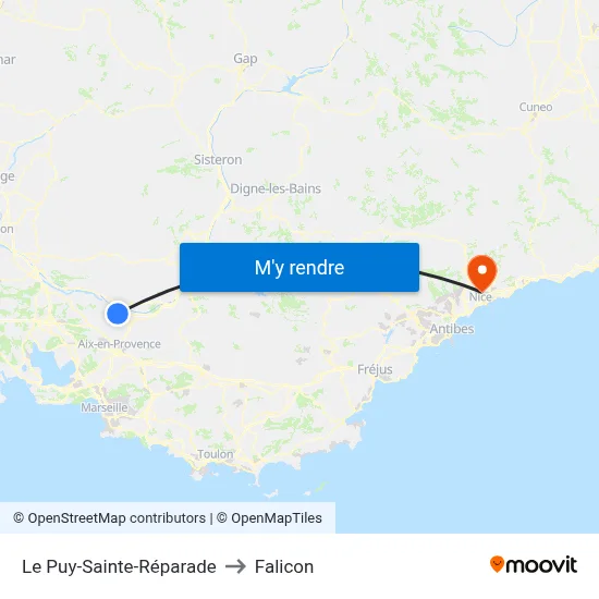 Le Puy-Sainte-Réparade to Falicon map