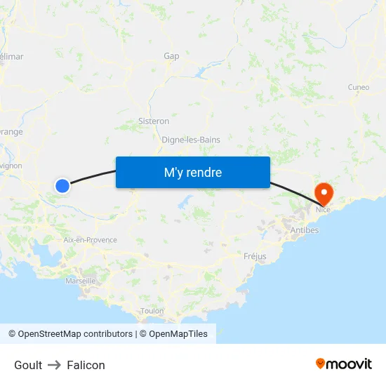 Goult to Falicon map