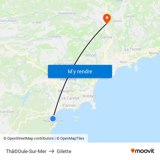 Thã©Oule-Sur-Mer to Gilette map