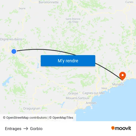 Entrages to Gorbio map