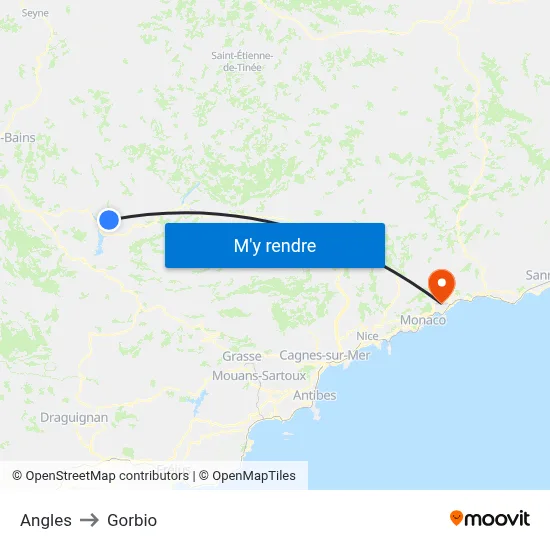 Angles to Gorbio map
