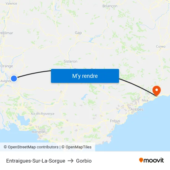 Entraigues-Sur-La-Sorgue to Gorbio map