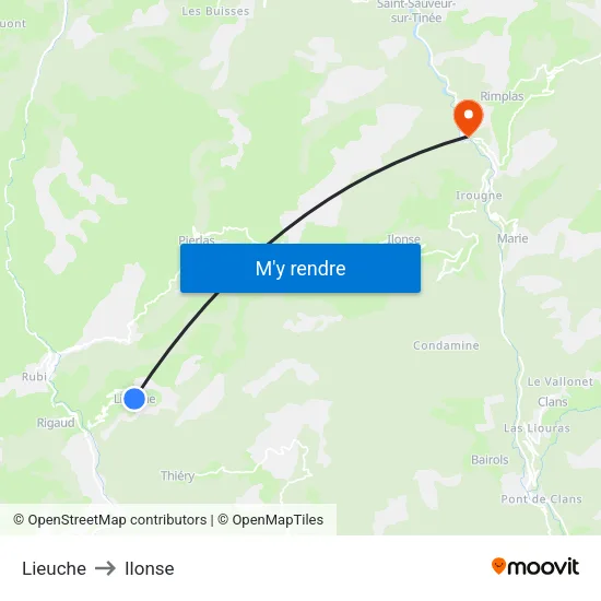 Lieuche to Ilonse map