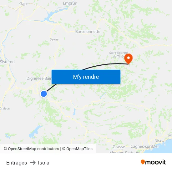 Entrages to Isola map