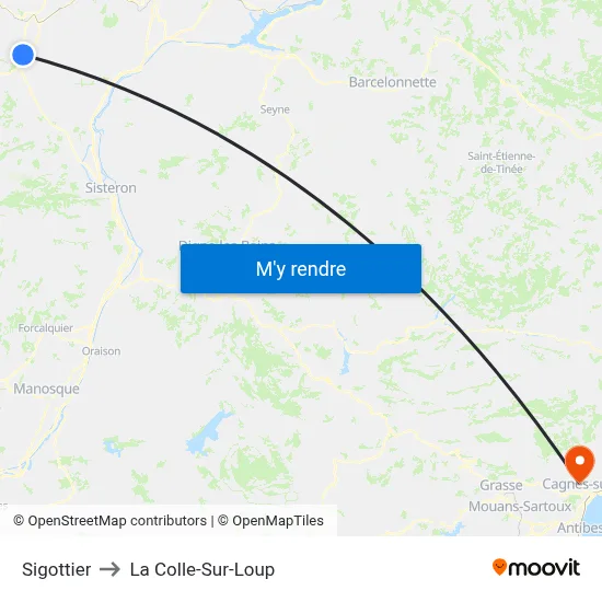 Sigottier to La Colle-Sur-Loup map