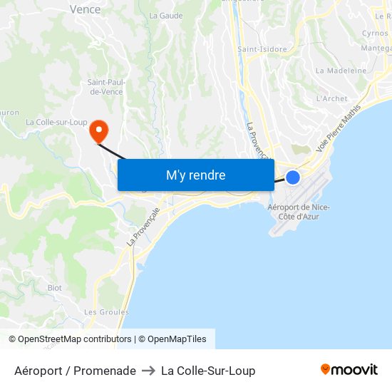 Aéroport / Promenade to La Colle-Sur-Loup map