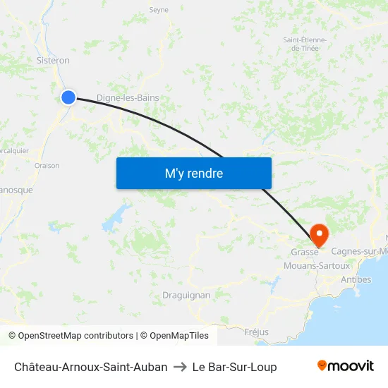 Château-Arnoux-Saint-Auban to Le Bar-Sur-Loup map