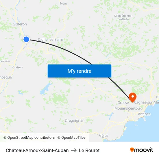 Château-Arnoux-Saint-Auban to Le Rouret map