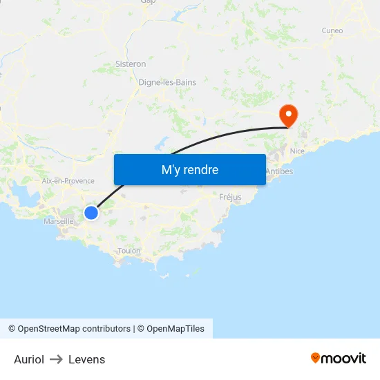 Auriol to Levens map