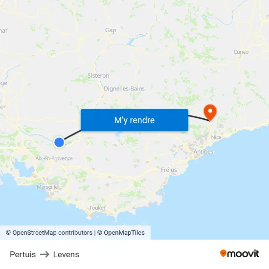 Pertuis to Levens map