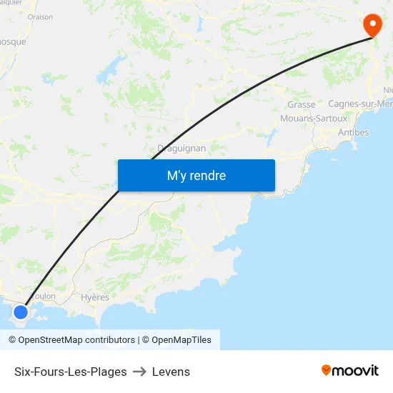Six-Fours-Les-Plages to Levens map