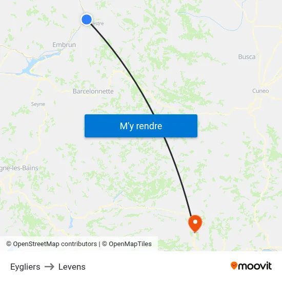 Eygliers to Levens map