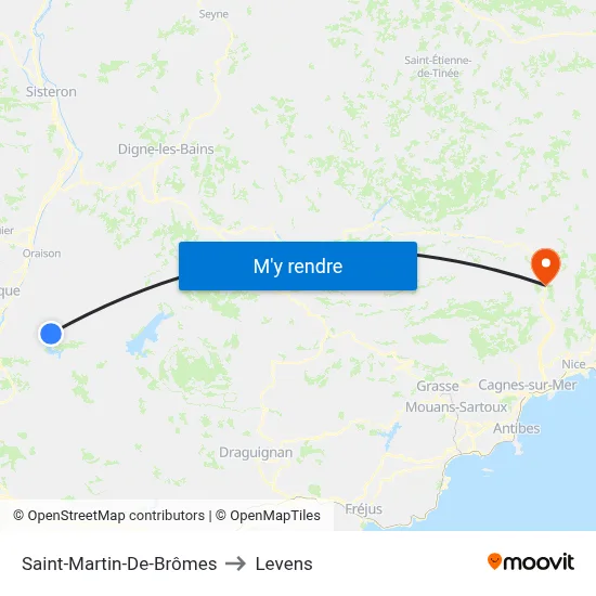 Saint-Martin-De-Brômes to Levens map