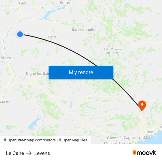 Le Caire to Levens map