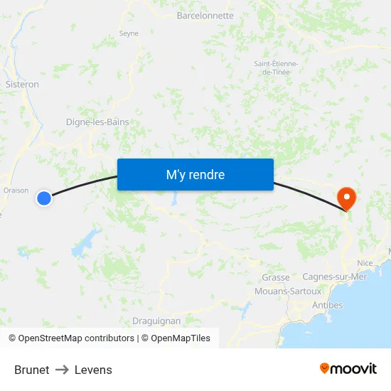 Brunet to Levens map