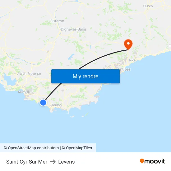 Saint-Cyr-Sur-Mer to Levens map