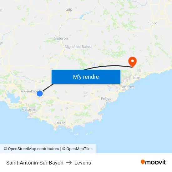 Saint-Antonin-Sur-Bayon to Levens map