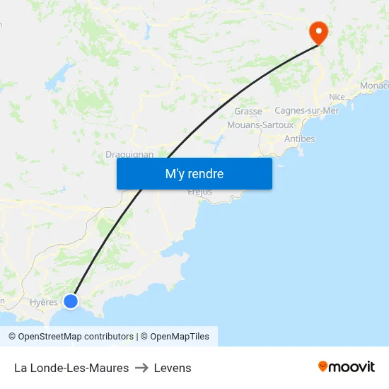 La Londe-Les-Maures to Levens map