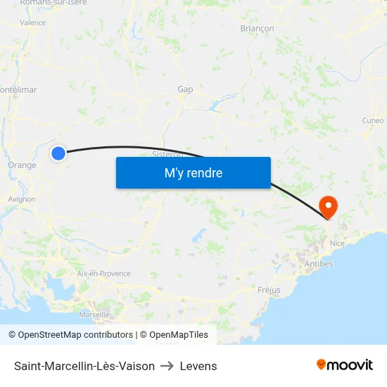 Saint-Marcellin-Lès-Vaison to Levens map