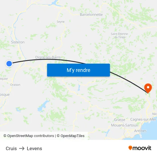 Cruis to Levens map