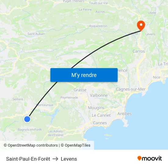 Saint-Paul-En-Forêt to Levens map