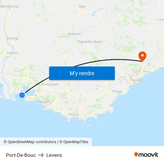 Port-De-Bouc to Levens map