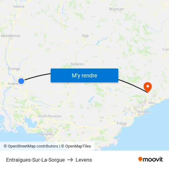 Entraigues-Sur-La-Sorgue to Levens map