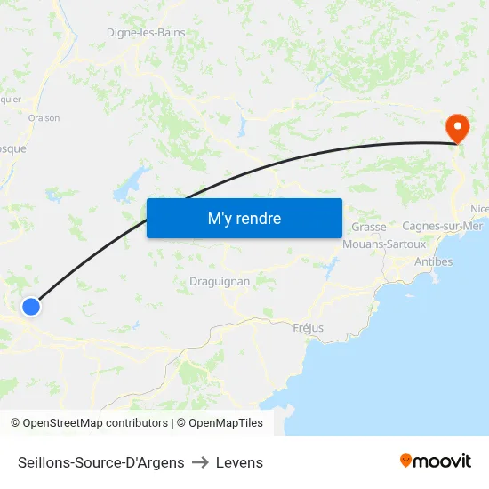 Seillons-Source-D'Argens to Levens map