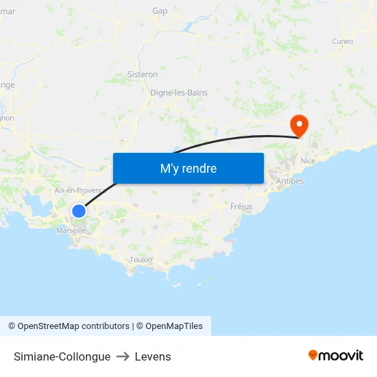 Simiane-Collongue to Levens map