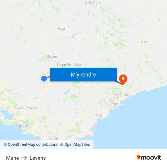 Mane to Levens map