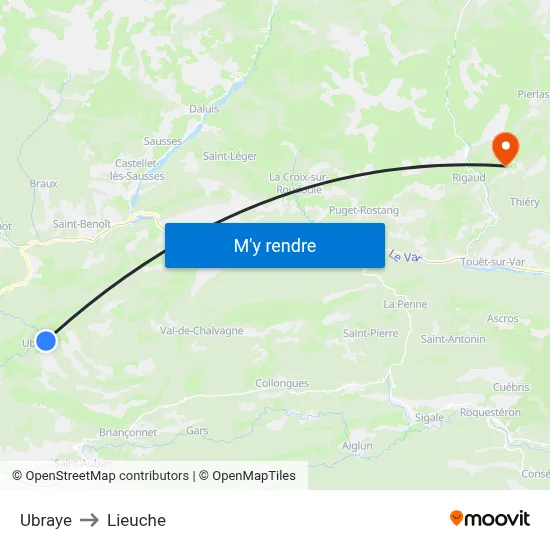 Ubraye to Lieuche map