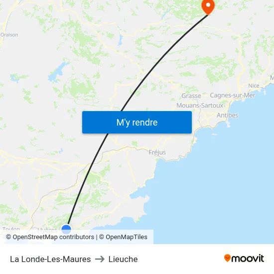 La Londe-Les-Maures to Lieuche map