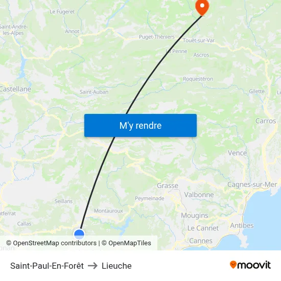 Saint-Paul-En-Forêt to Lieuche map