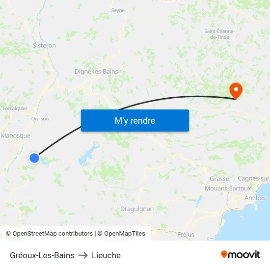 Gréoux-Les-Bains to Lieuche map