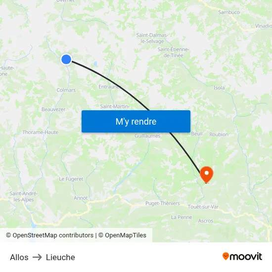 Allos to Lieuche map