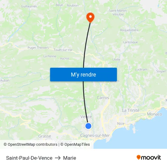 Saint-Paul-De-Vence to Marie map